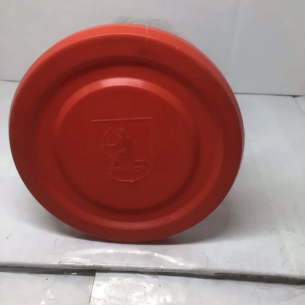 Vintage French Working Glass 500 ML With Red Lid Jelly Jar Luminarc 16 OZ